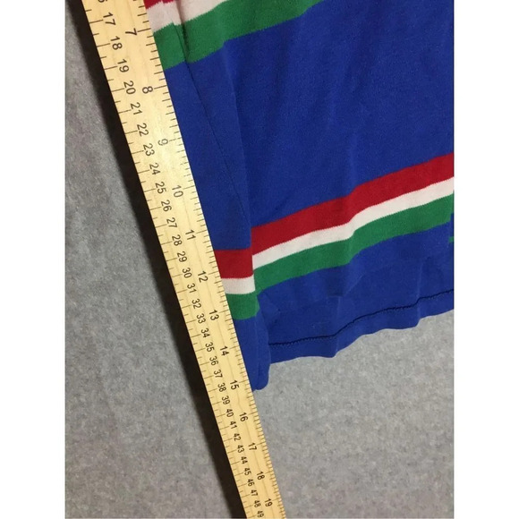 Kids Polo by Ralph Lauren Polo Size XL Blue Red Green Striped Shirt Made in USA - Picture 3 of 3